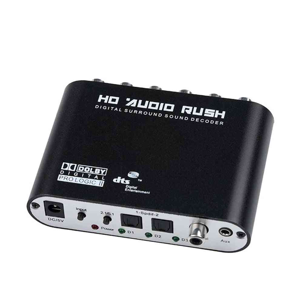 Digital Audio Decoder With Dc 5v Power Adapter And Optical Cable