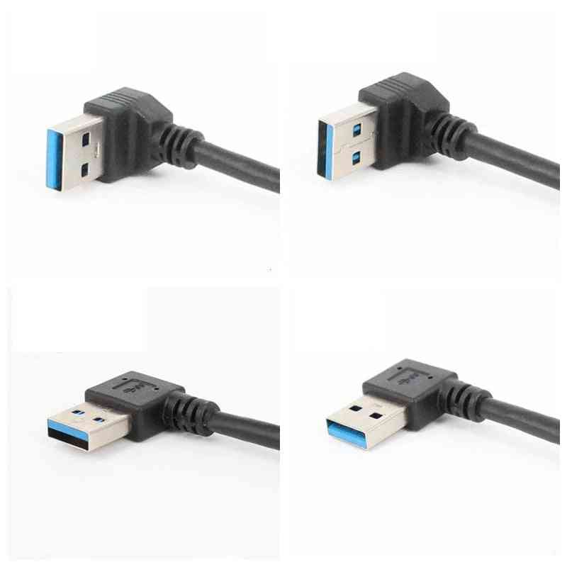 USB angle droit / gauche / haut / bas, câble d'extension cordon adaptateur mâle vers femelle - bas / 0,2 m