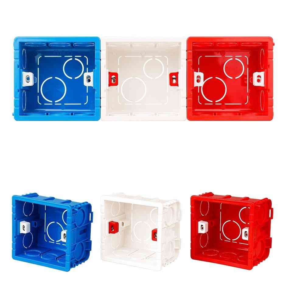 Caixa de montagem de 3 cores, cassete interno para o tipo 86, interruptor de toque e caixa traseira de fiação de soquete - vermelho