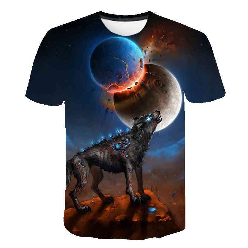 3d Wolf Printed Cool T-shirts For And Set-1