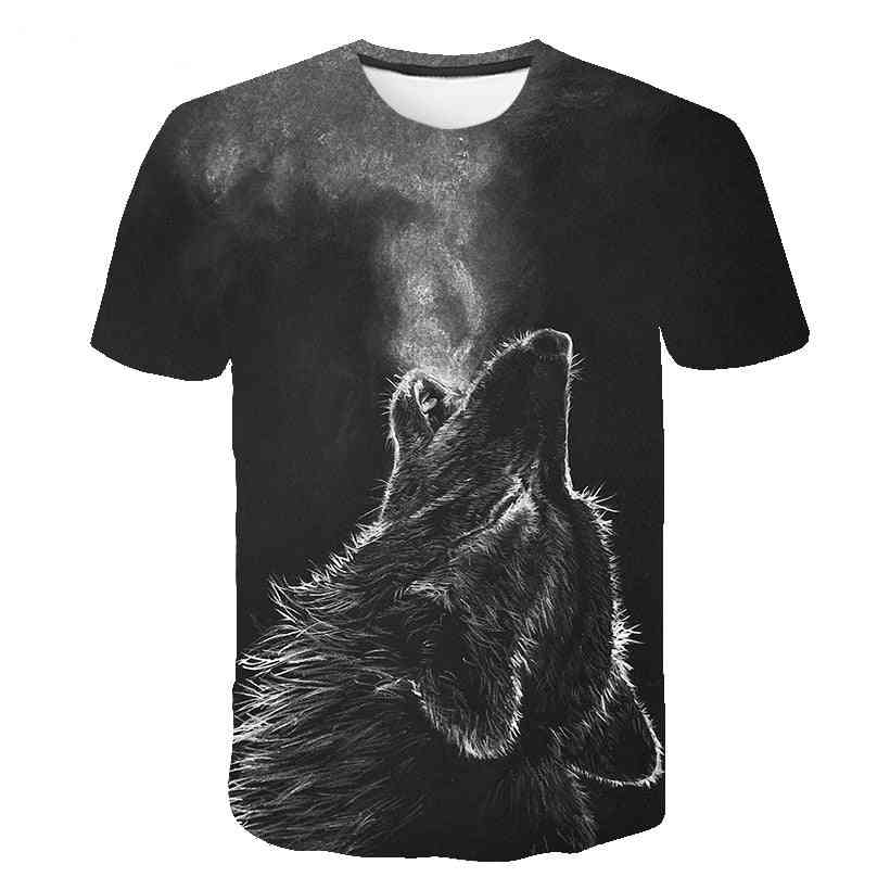 3d Wolf Printed Cool T-shirts For And Set-1