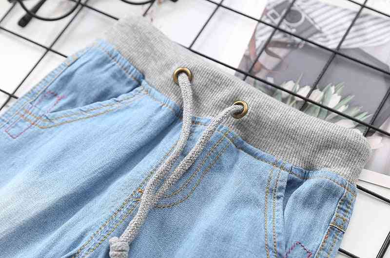 Pantaloncini da ragazzo - cotone tinta unita moda casual, pantaloncini per bambini in tessuto denim sottile per 2-7 anni - pantaloncini / 24 m