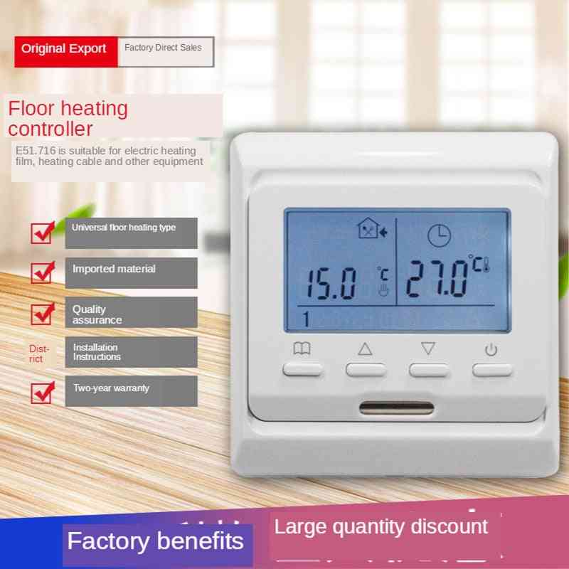 220v Lcd Screen Programmable Temperature Controller, Electric Underfloor Room Heating Thermostat (e51.716)