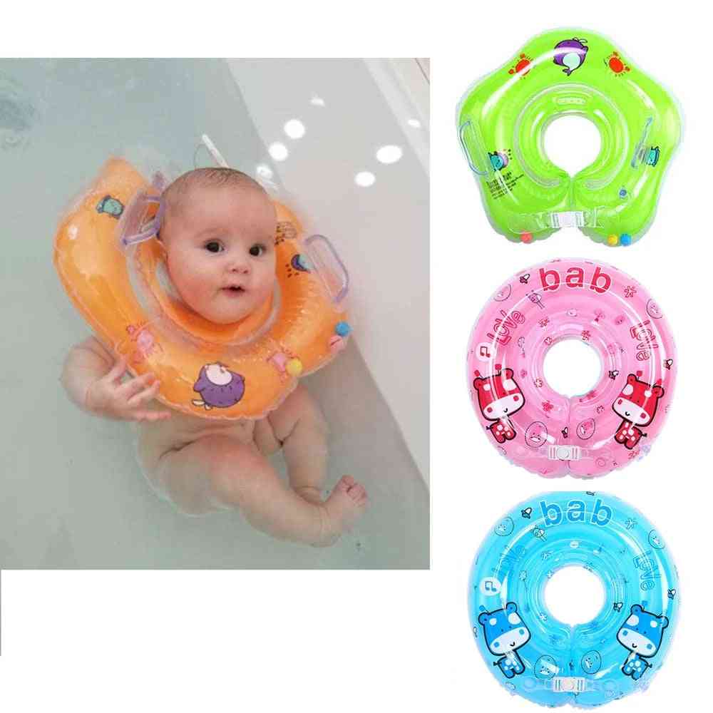 Baby Neck Float Swimming Newborn Swim Ring Pump Mattress Pool Wheel