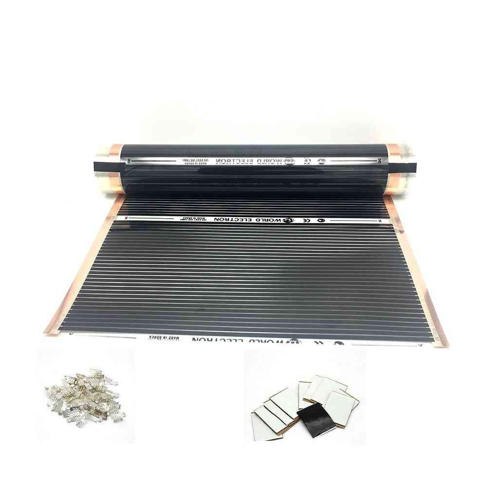 Ac220v infrarood vloerverwarming film warme mat met klemmen isolatie pasta's - 50cmx25cm