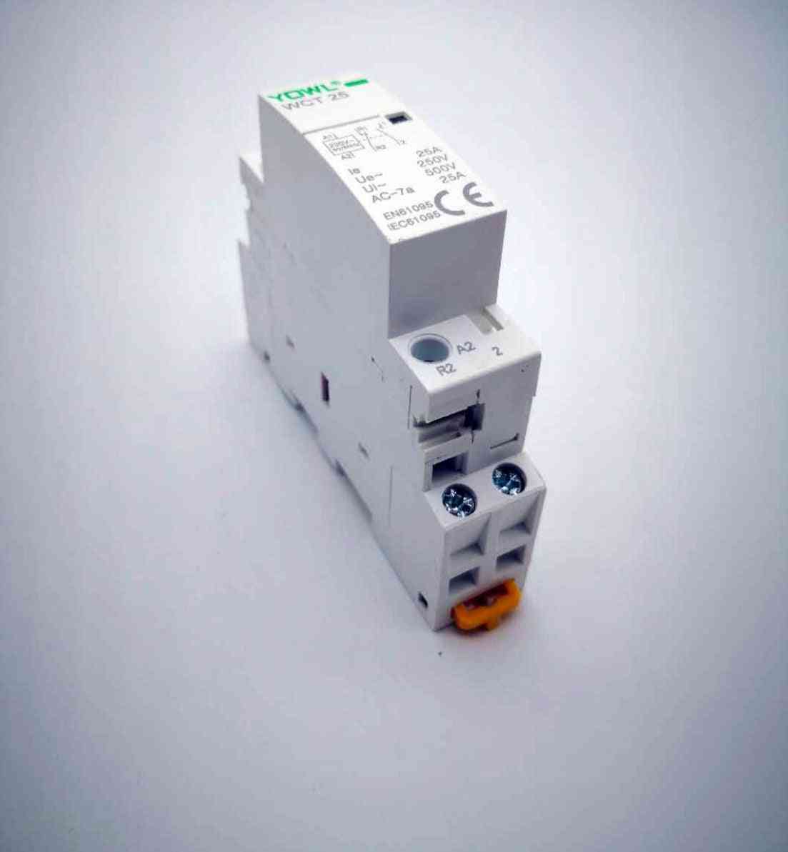 DIN-skinne kontaktor AC modulær kontaktor 2no 1no1nc 2nc hjemmekontakt modul ct - 25a 2no
