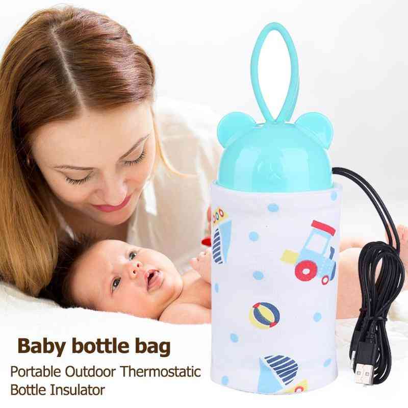 Usb melkwaterverwarmer, reiswandelwagen geïsoleerde tas voor babyvoeding - A.