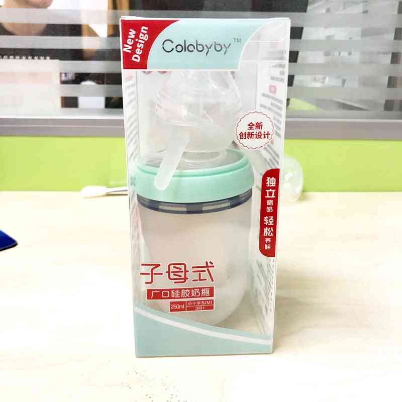 Silicone Sippy Straw Feeding Bottle For Babies