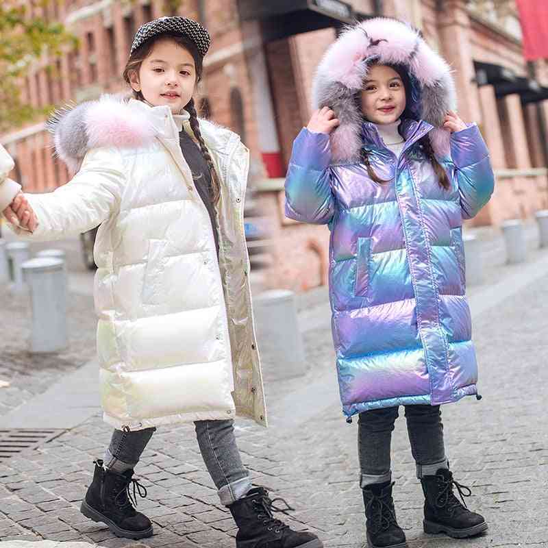 Winter Clothing Waterproof Real Fur Hooded Down Coat Jacket For Girl