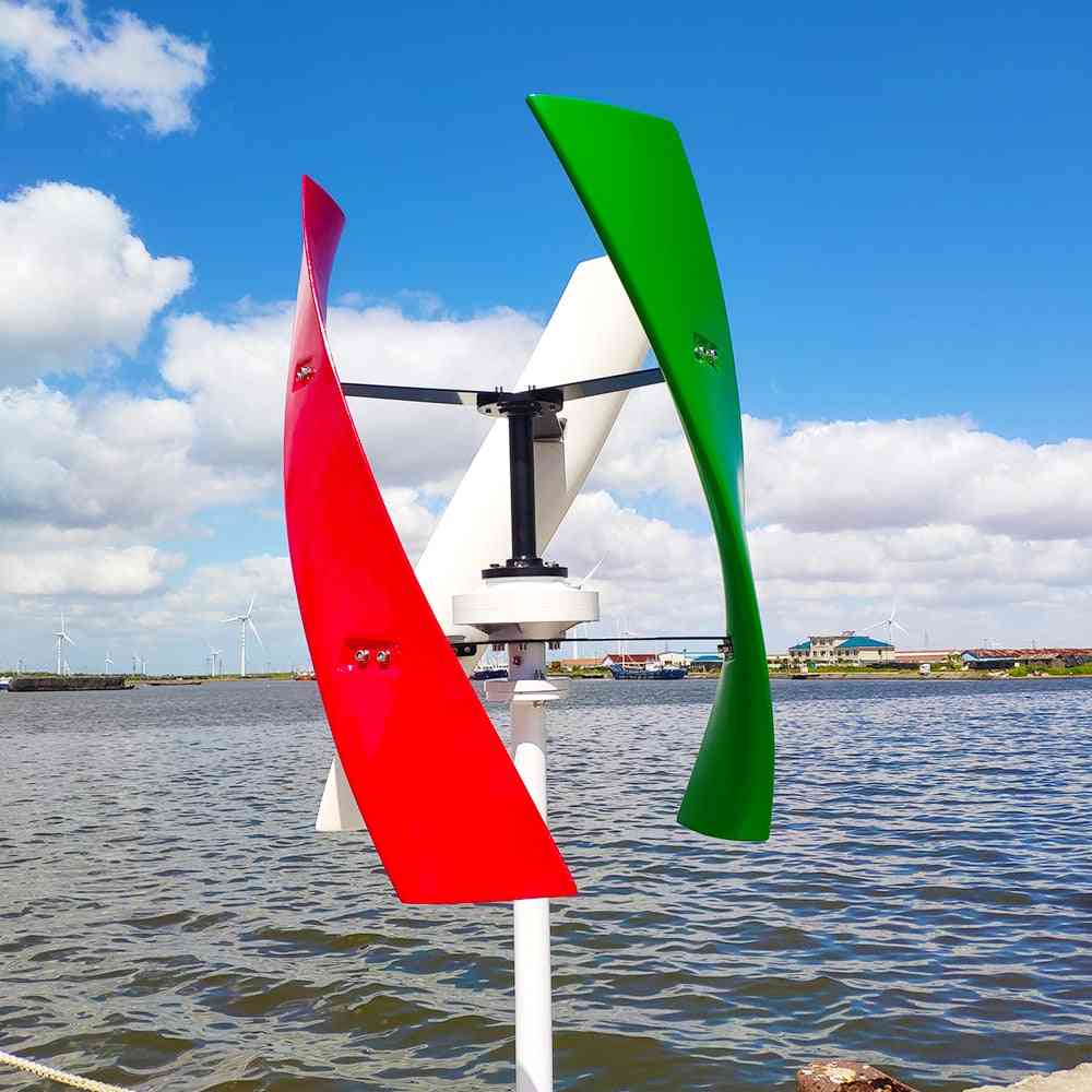 Flerfarvet lodret akse permanent maglev vindmøllegenerator, med mppt controller - multi / 48v / mppt vind controller, 300w