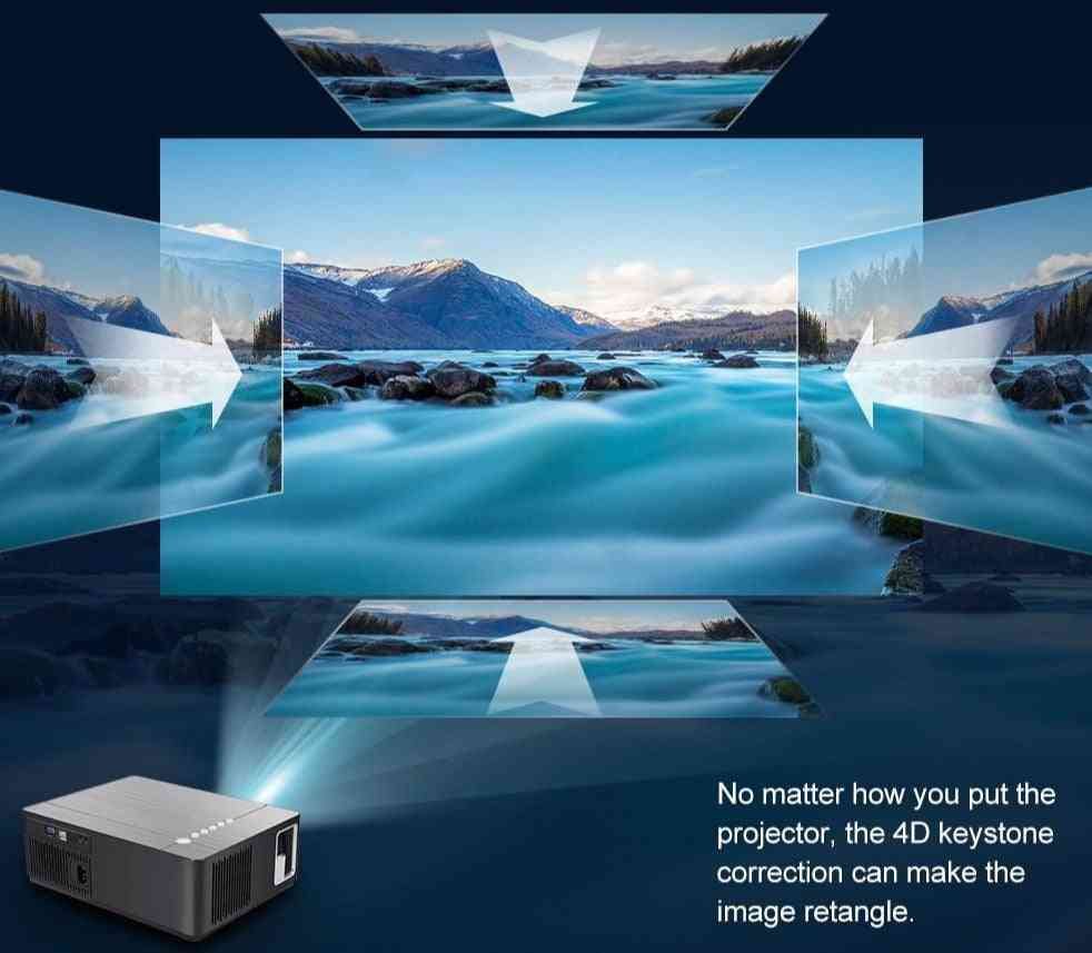 1080p projektor option Android 10.0 fuld HD ledet hjemmebiograf videoprojektor beamer support AC3 - 16g tilføj beslag