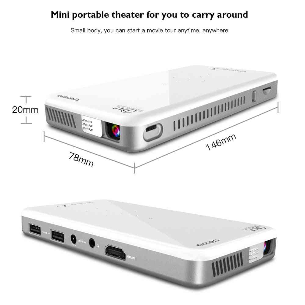 Mini Portable 3d Dlp Projector-android 7.1 Wifi Bluetooth