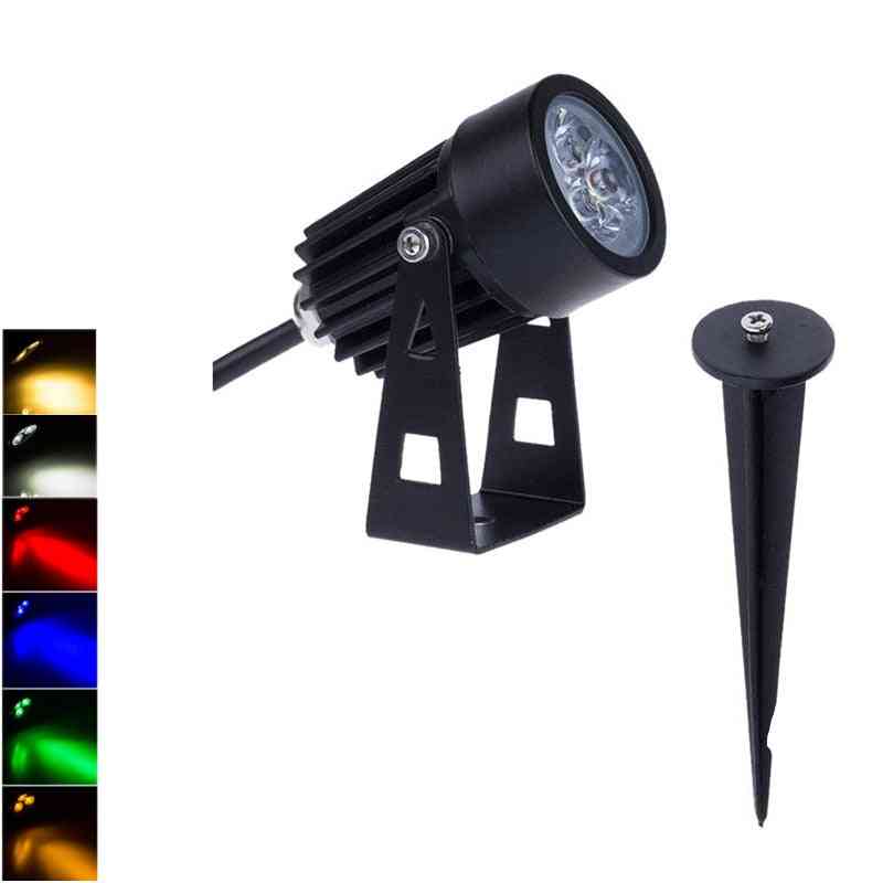 Led Landscape Lights, 12v 3w 220v Waterproof Garden Pathway Lamp Trees Flags Outdoor Spotlights With Spike