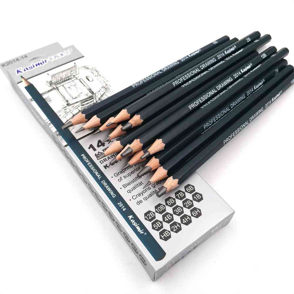 Zestaw ołówków do rysowania drewniane profesjonalne materiały artystyczne twardy / średni / miękki węgiel do szkicowania (a)