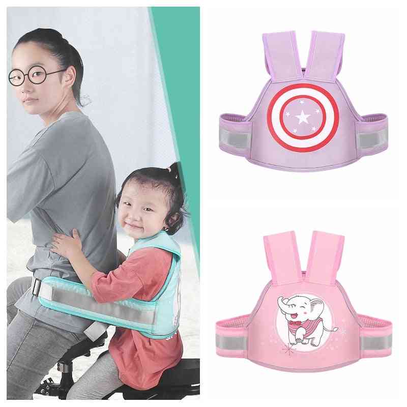 Children Back Hold Motorcycle Safety Seat Belt With Adjustable Harness