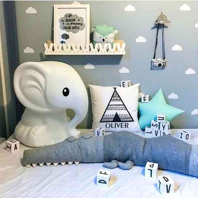 Lenjerie de pat nou-născut cu desene animate pat pentru bebeluși - pernă de crocodil leagăn pentru copii gard pentru copii, decorare pentru bebeluși accesorii pentru cameră