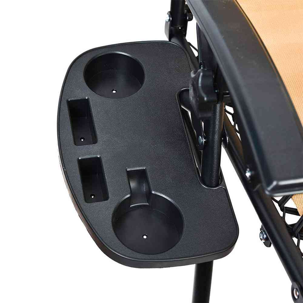 Kokoontaitettava rantatuolin puoliruokaruoat, kannettava tuolin sivupöydän mukiteline clip camping + 1kpl silikonialusta (musta) -