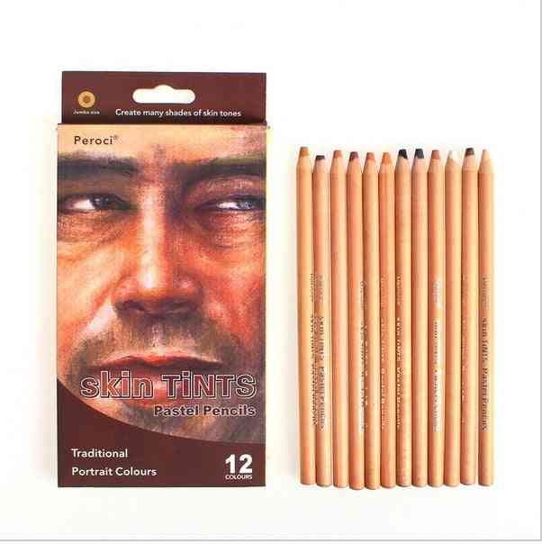 дървена кожа, тонове пастелен цвят молив за рисуване - професионален молив за кожа