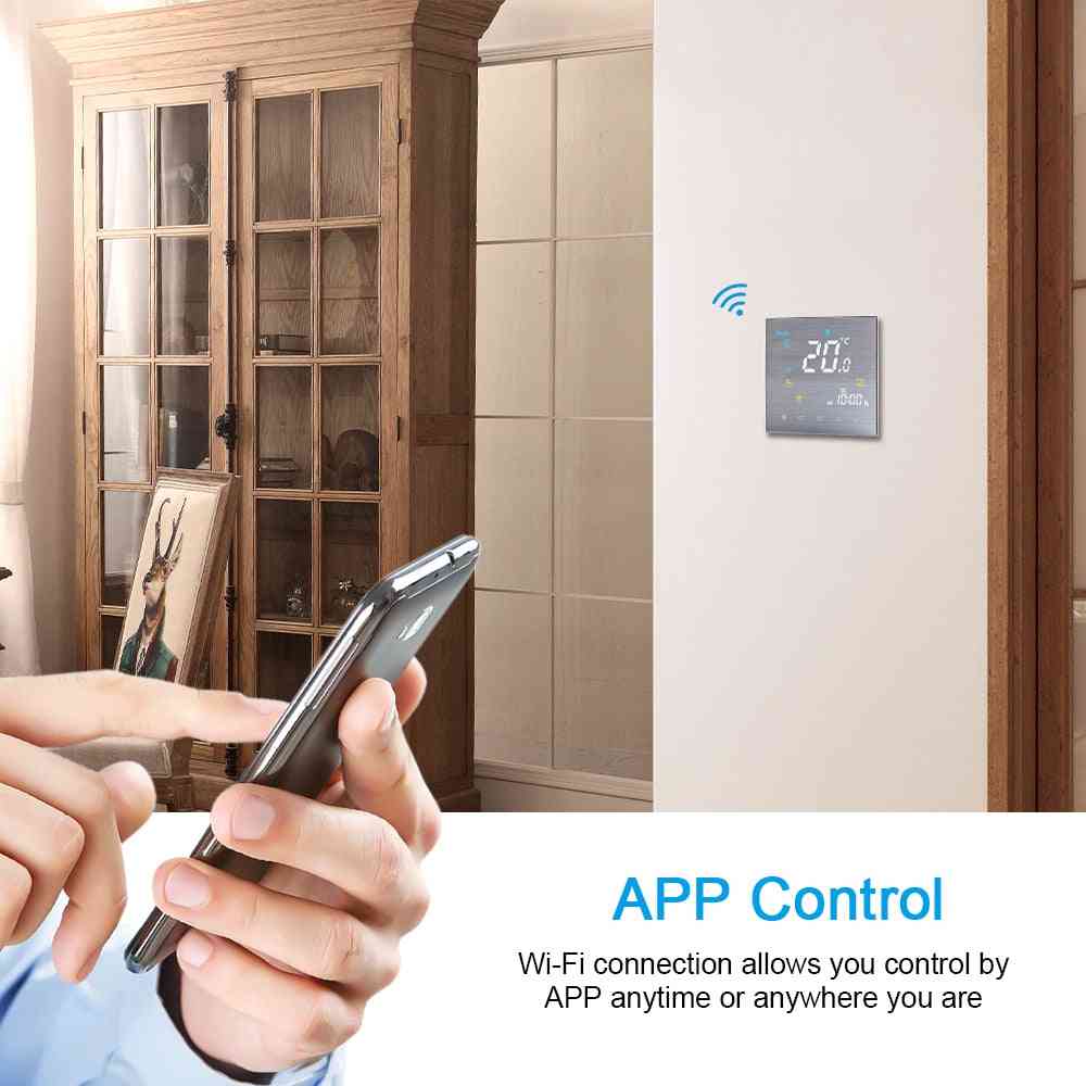 Tuya wifi smart termostat, temperaturregulator för vatten / elektrisk golvvärme / gaspanna - 16a eluppvärmning