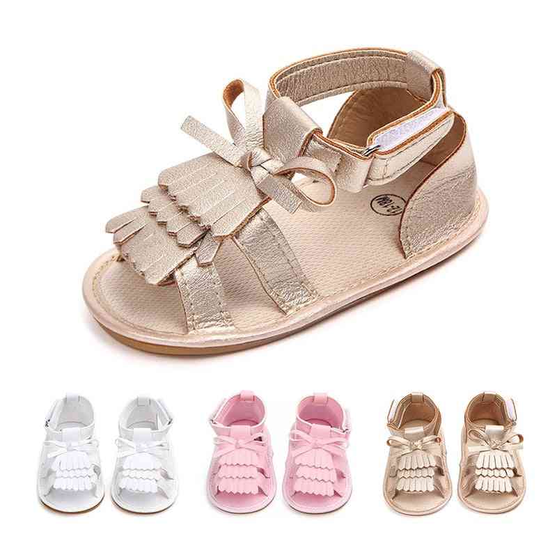 Newborn Infant Baby Sandals, Prewalker Non-slip Hollow Princess Summer Tassel Pu Leather Shoes