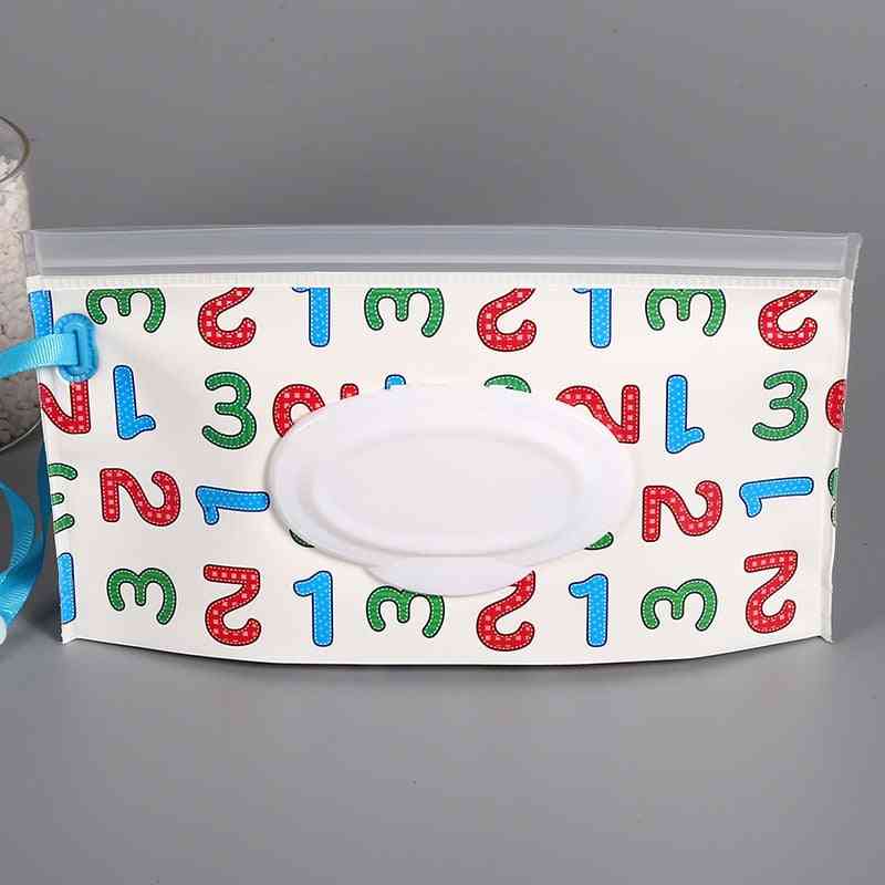 Környezetbarát baba törlőkendő doboz, újrahasználható tisztítókendők táskával - divatos nyomtatás hordozható baba törlőkendő