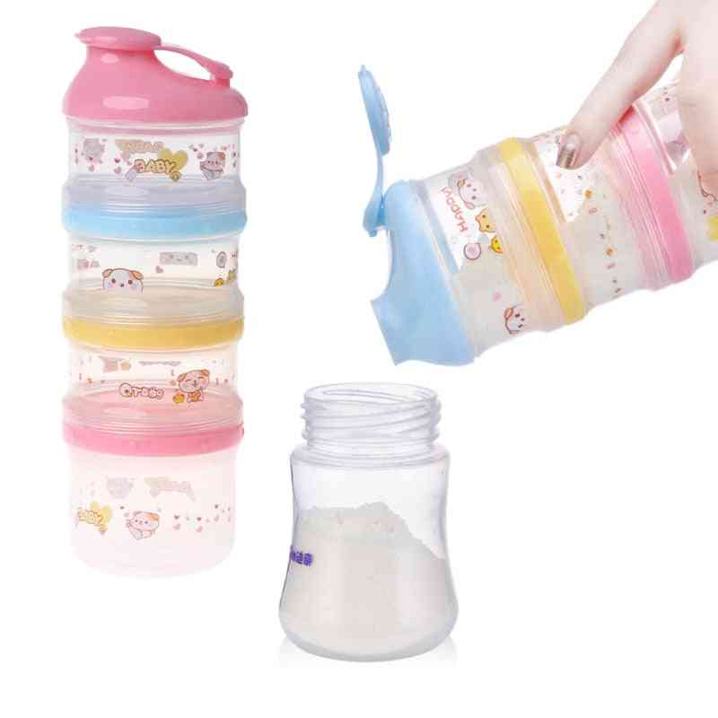 4 Layered Baby Milk Powder Container- Portable Formula Food Storage
