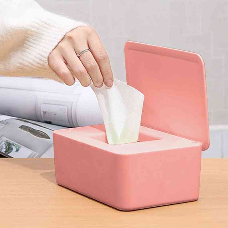 Dustproof Tissue Storage Box-wet Wipes Dispenser With Lid