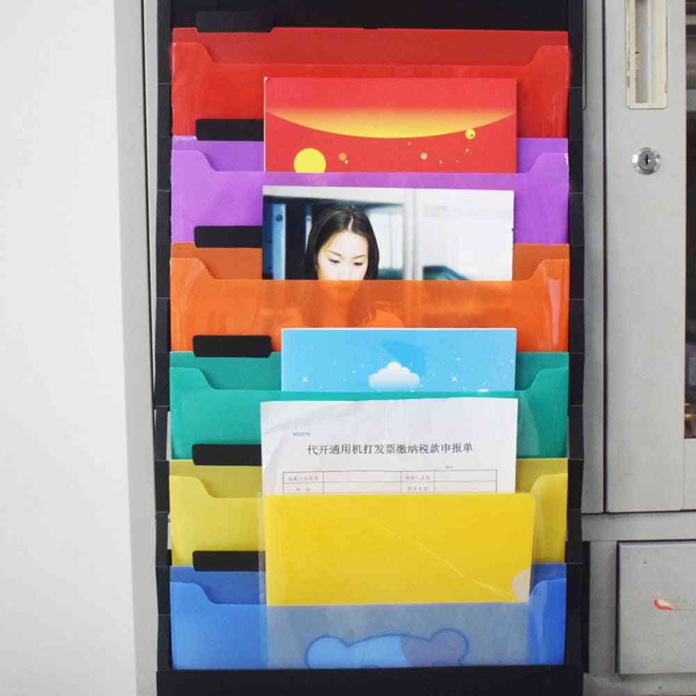 Wall Hanging, Portable Storage Rack With Pockets-expanding Structure For Documents