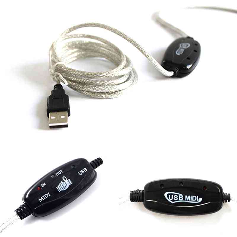 USB interfész a midi átalakítóhoz zene billentyűzet zongora stúdió kábel kábeladapter Windowshoz (fehér)