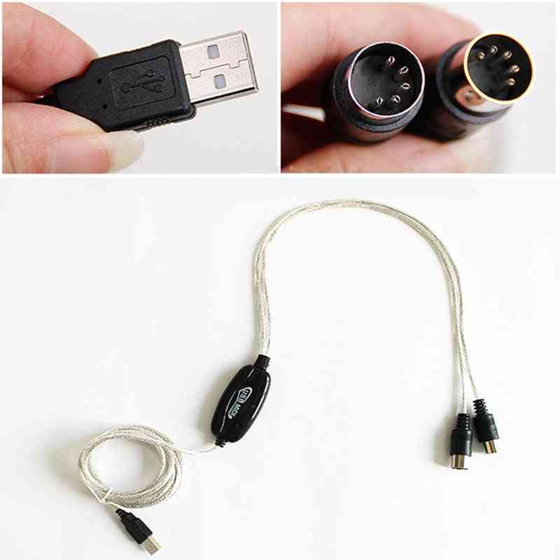 USB interfész a midi átalakítóhoz zene billentyűzet zongora stúdió kábel kábeladapter Windowshoz (fehér)