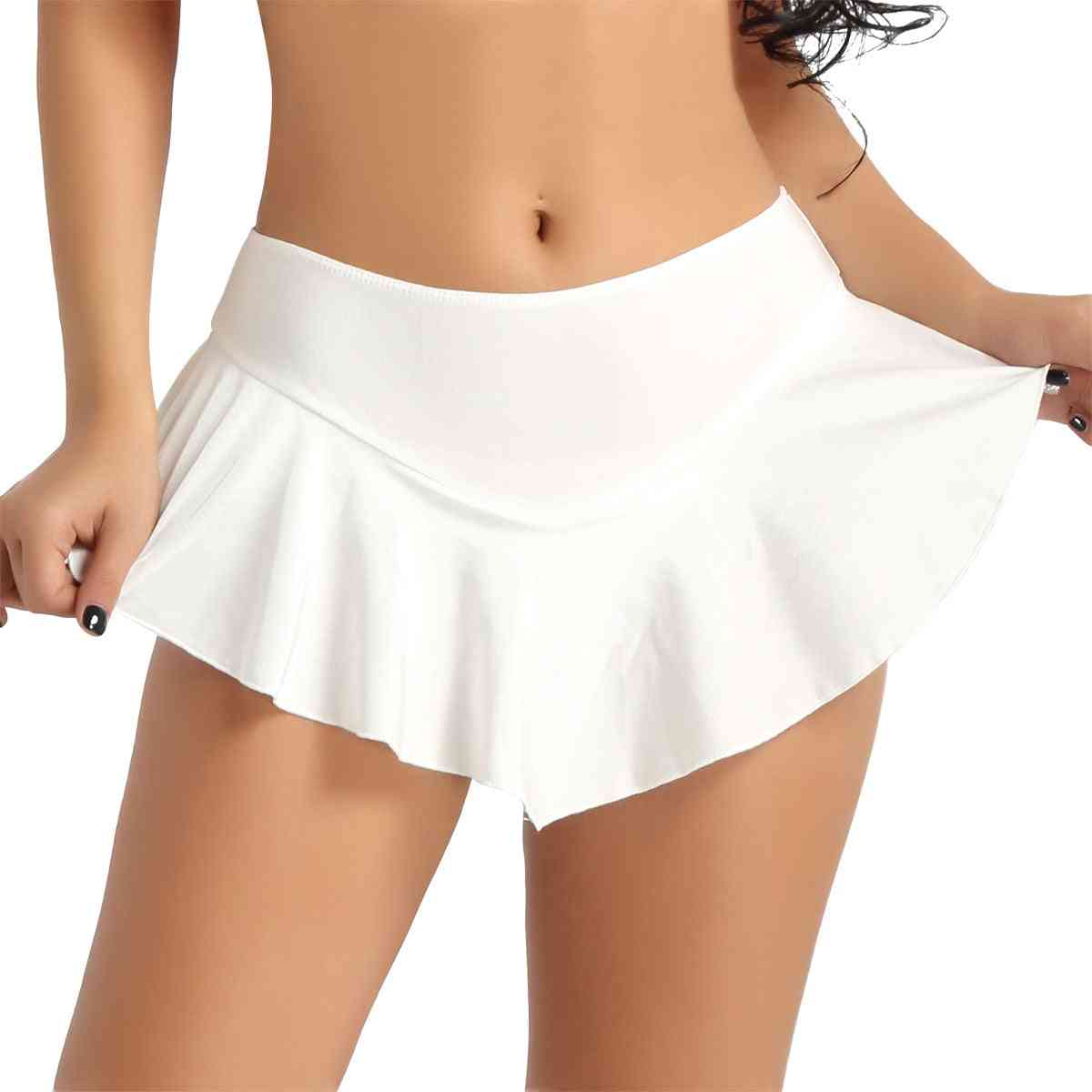 Women Stretchy Tennis Skirt With Shorts Figure Skirting- Mini Dance Short Skirts