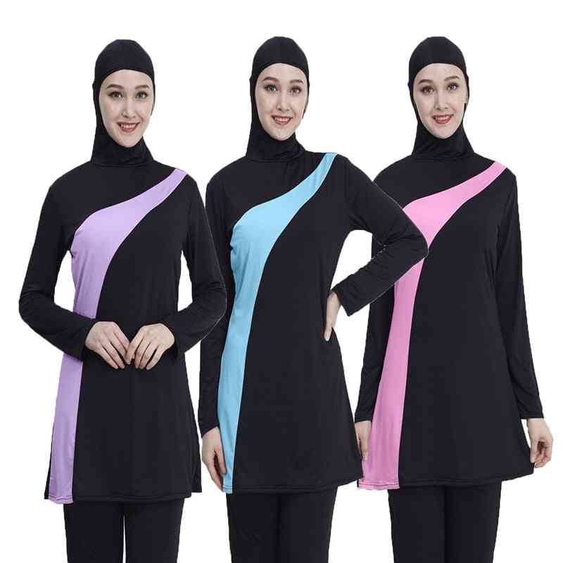 Long Sleeve Muslim Swimsuit, Nylon Burkini- Swimming Maillot