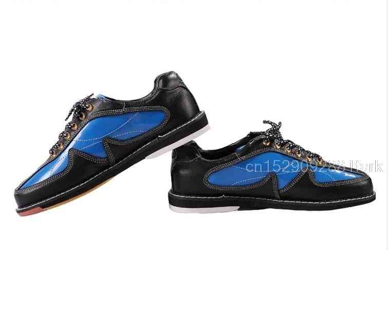 Mens Bowling Shoes, Skidproof Sole Breathable Sneakers, Soft Leather Trainers