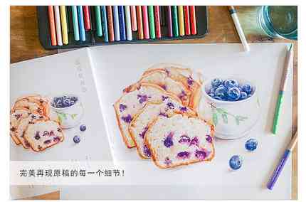 Farve-blyant tegning bog 32-klassisk lækker mad-blyant, maleri lærebog studerende tutorial kunst bog