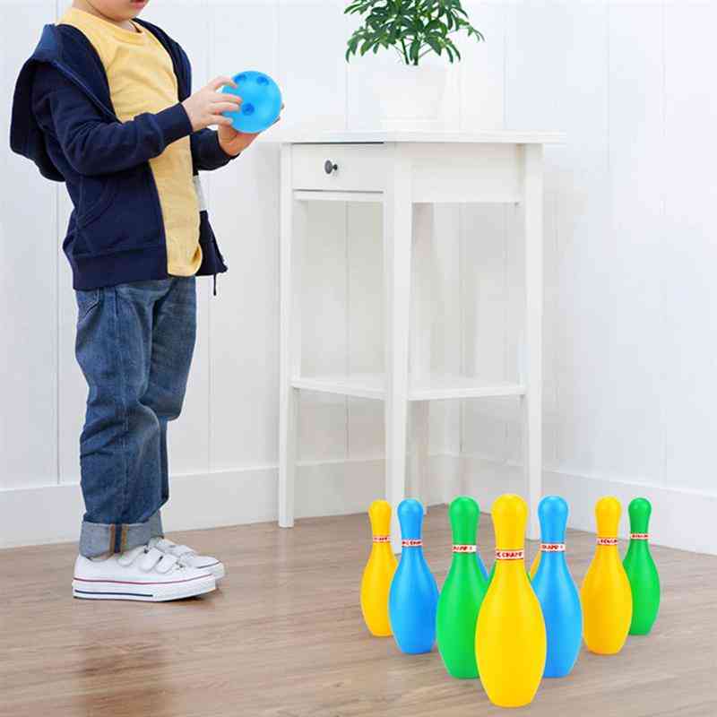 Set da bowling sport giocattoli educativi per bambini spille in plastica divertenti (colore casuale)