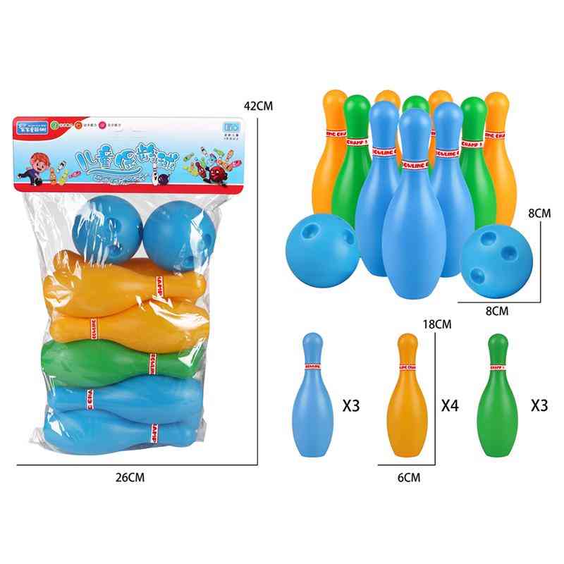 Bowling set sport kinderen educatief speelgoed pinnen plastic grappig (willekeurige kleur)