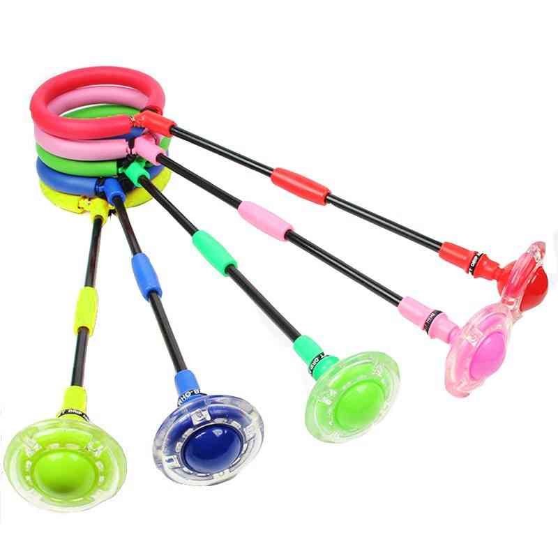 Led Toy Flashing Jumping Ring, Skip Circle Foldable Swing Ball For