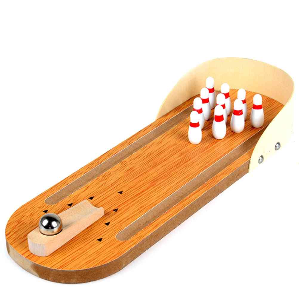 Mini jeux de bowling, boule miniature en bois pour le plaisir des enfants adultes