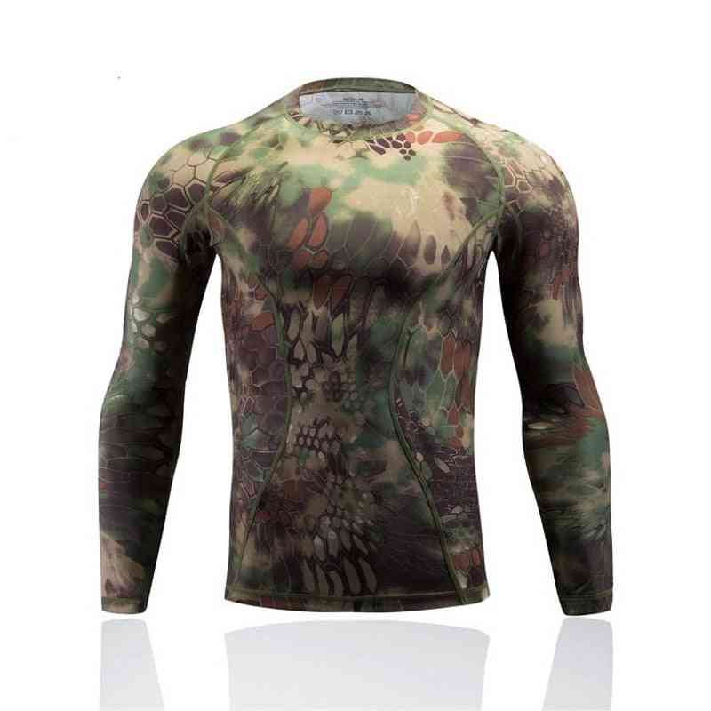 Quick Dry Tactical Combat Shirt, Camo Men Long Sleeve T-shirts