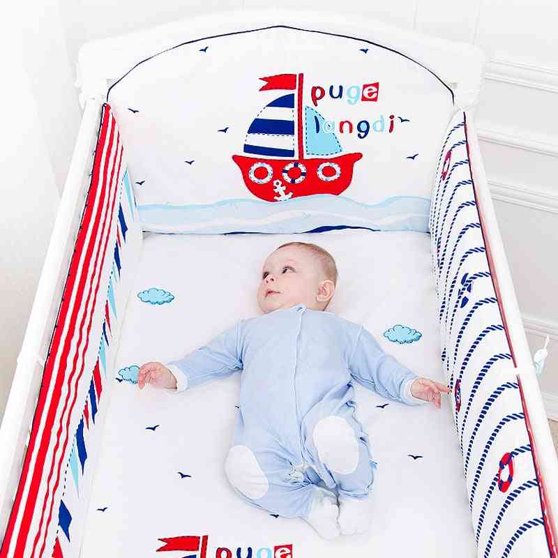 Cotton Baby Bedding Set, Cartoon Crib Bumper For Newborn