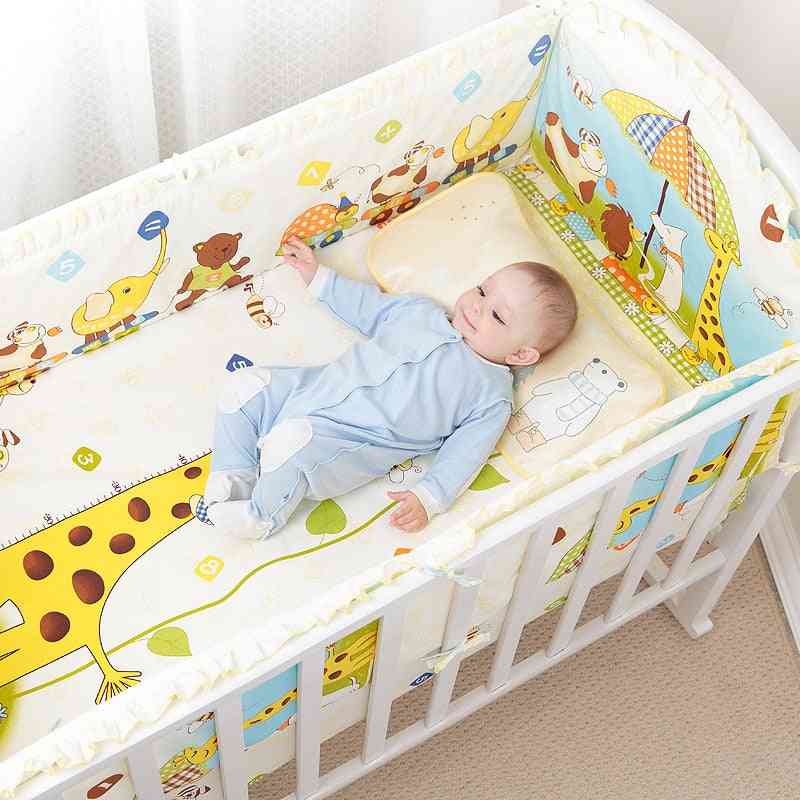 Cotton Baby Bedding Set, Cartoon Crib Bumper For Newborn