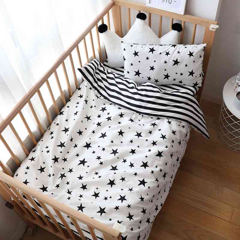 Nordic Striped Star Crib Bedding Set With Bumper For Newborns
