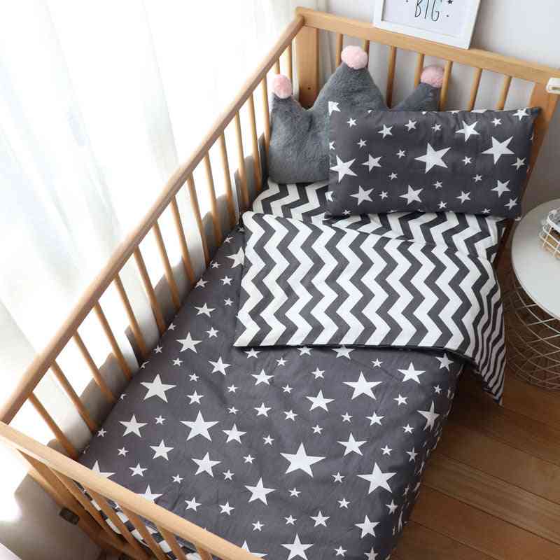 Babybettwäschesatz für Neugeborene, Sternenmuster-Kinderbettwäsche-Kissenbezugblatt