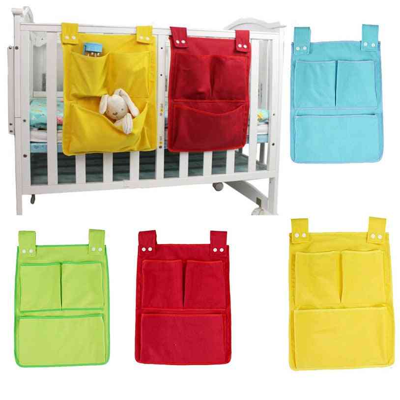 Bed Hanging Storage Bag, Baby Cotton Crib Organizer