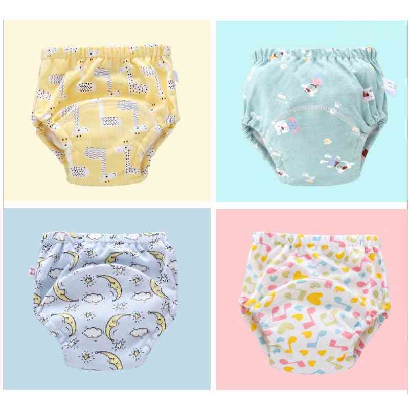 6layer Waterproof Reusable Baby Cotton Training Pants, Infant Shorts, Underwear Cloth Diaper