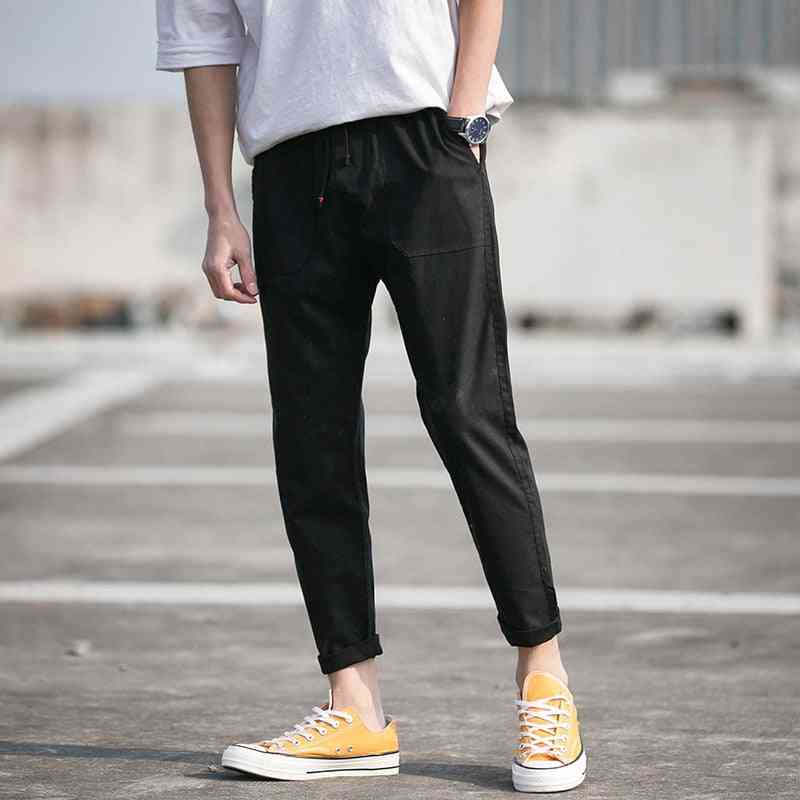 מכנסי טרנינג מכותנה חדשים לגבר, מכנסיים אימון כושר - m / black