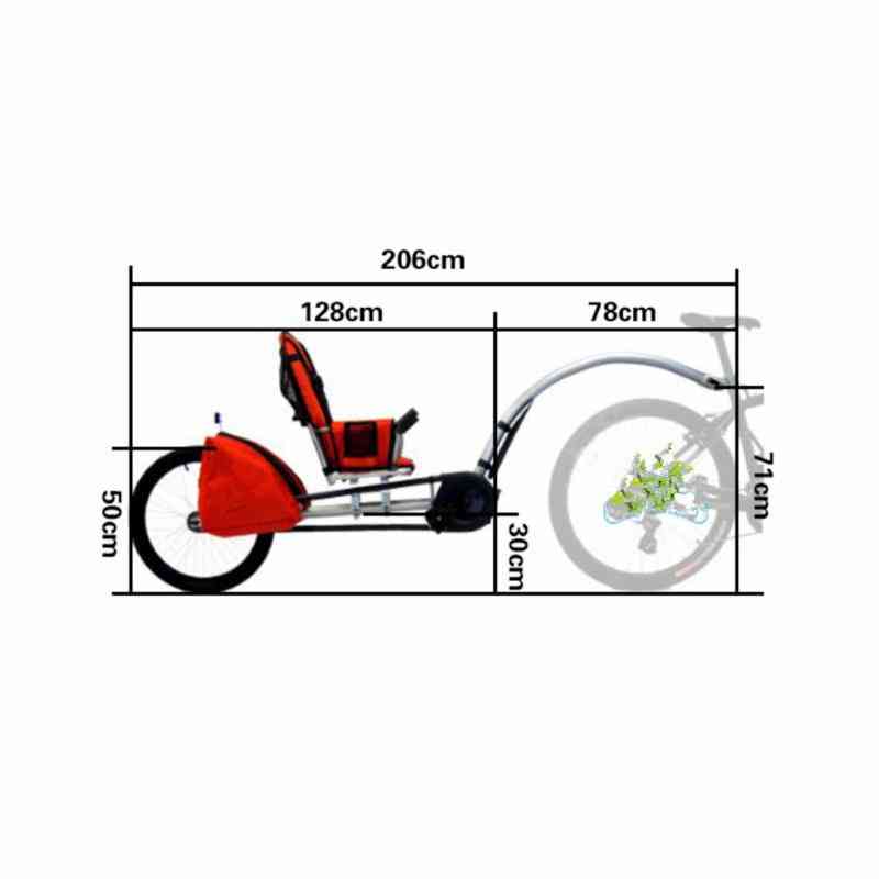 Remolque de bicicleta gemelos con conector, rueda de aire de acero -