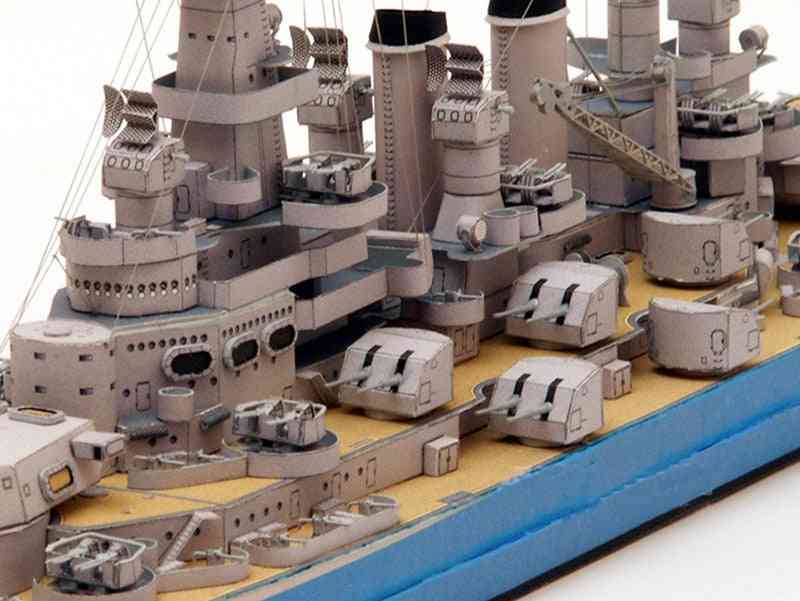 US North Carolina Klasse Schlachtschiff, 3D-Papierkarte Modell - Bau Spielzeug für Kinder Bildung