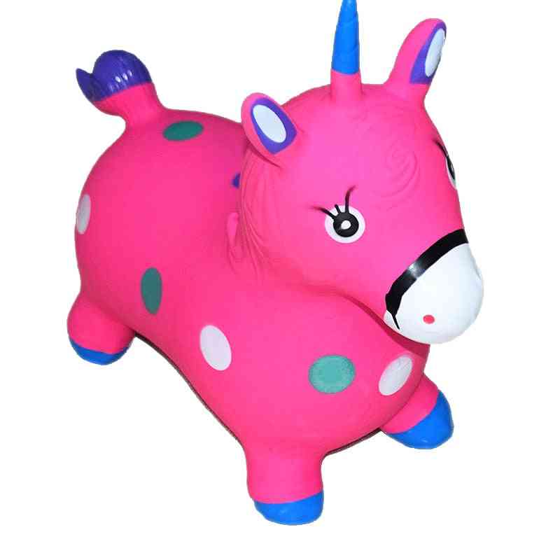 Caballo de salto estable- goma jamper unicornio air bouncer juego globo, muñeca inflable decoración navideña niños mecedora