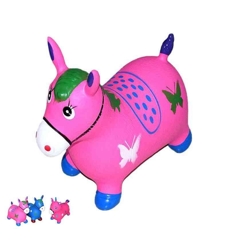 Caballo de salto estable- goma jamper unicornio air bouncer juego globo, muñeca inflable decoración navideña niños mecedora